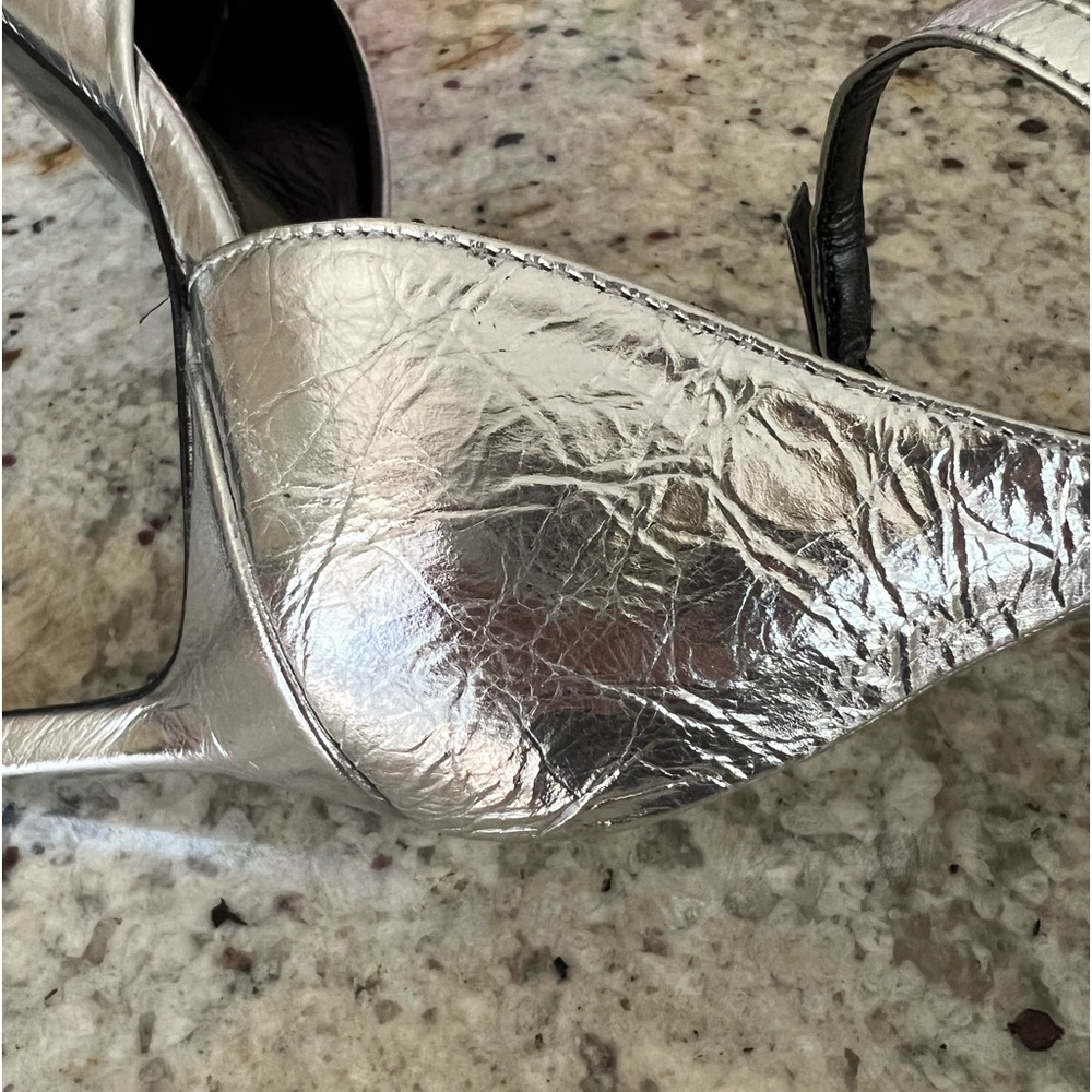VIA SPIGA silver metallic leather heels - Picture 6 of 10